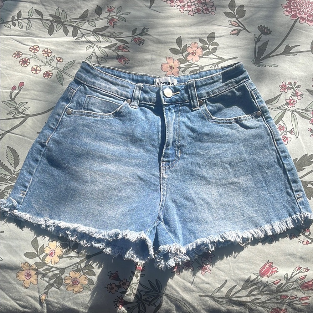 Abound Blue Jean Shorts High-Waisted Frayed
